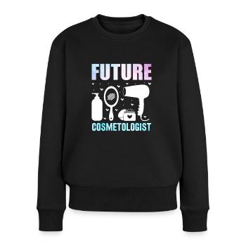 Zukünftige Kosmetikerin Friseurin Make Up Artist - Frauen Premium Bio Pullover - Schwarz - Vorne - Julia (174cm)
