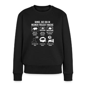 Gürteltier - Frauen Premium Bio Pullover - Schwarz - Vorne - Julia (174cm)