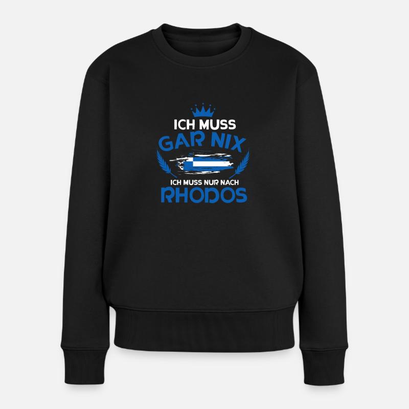 Rhodos - Frauen Premium Bio Pullover - Schwarz