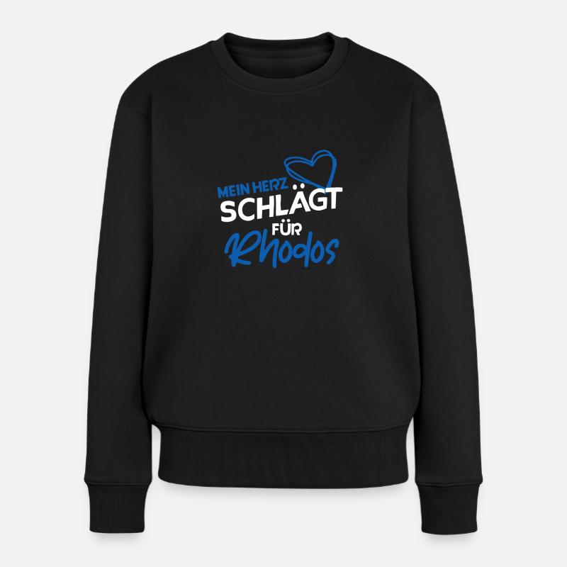 Rhodos - Frauen Premium Bio Pullover - Schwarz