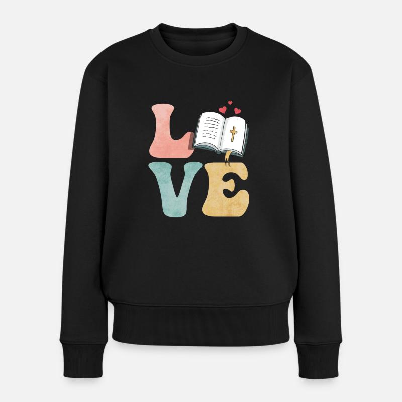Bibel Christ - Frauen Premium Bio Pullover - Schwarz