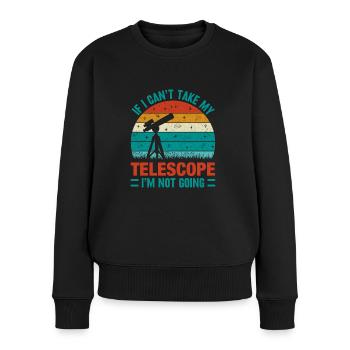 Teleskop Kosmologie Wissenschaft Sterne Himmel - Frauen Premium Bio Pullover - Schwarz - Vorne - Julia (174cm)