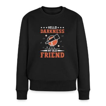 Teleskop Hallo Dunkelheit Wissenschaft Sterne - Frauen Premium Bio Pullover - Schwarz - Vorne - Julia (174cm)