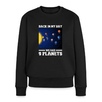 Planeten Sonnensystem Univerum Weltall - Frauen Premium Bio Pullover - Schwarz - Vorne - Julia (174cm)