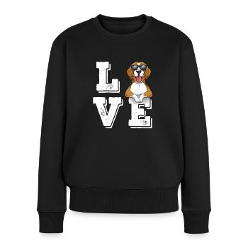 Amour Beagle - Pull Premium bio Femme - noir - Devant - Julia (174cm)