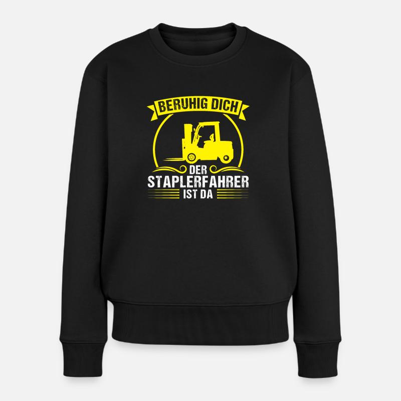 Staplerfahrer Stapler Logistiker Geschenk - Frauen Premium Bio Pullover - Schwarz