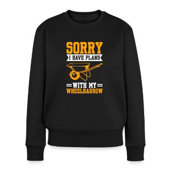 Sorry I Have Plans With My Wheelbarrow - Women's Premium Organic Jumper - black - Front - Julia (174cm)