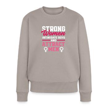 Feminismus Feministin - Frauen Premium Bio Pullover - Taupe - Vorne - Julia (174cm)