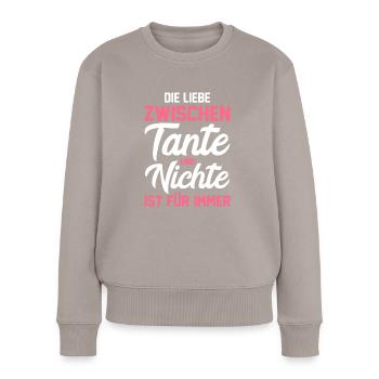 Patentante Nichte Tante - Frauen Premium Bio Pullover - Taupe - Vorne - Julia (174cm)