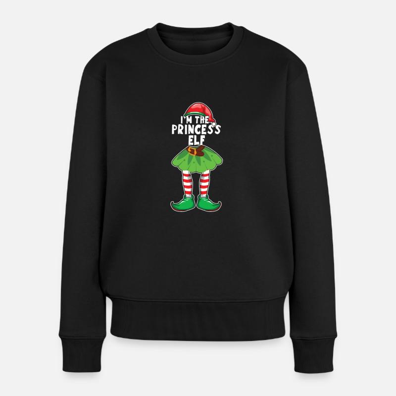 Mädchen Prinzessin Elf Weihnachtsmann Winterurlaub Weihnachten - Frauen Premium Bio Pullover - Schwarz