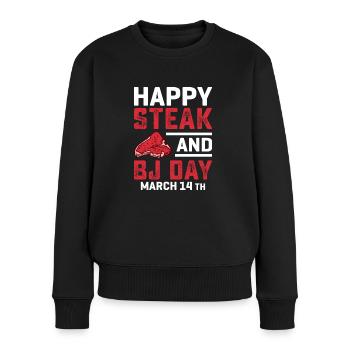 Frohen Steak und Blowjob Tag Männertraum - Frauen Premium Bio Pullover - Schwarz - Vorne - Julia (174cm)