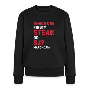 Steak et fellation Grillades de la Journée des hommes - Pull Premium bio Femme - noir - Devant - Julia (174cm)