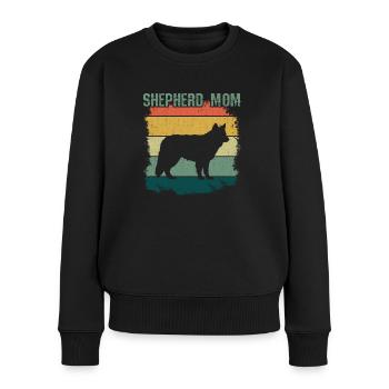 Retro Pet Dog Berger Maman Malinois Belge - Pull Premium bio Femme - noir - Devant - Julia (174cm)