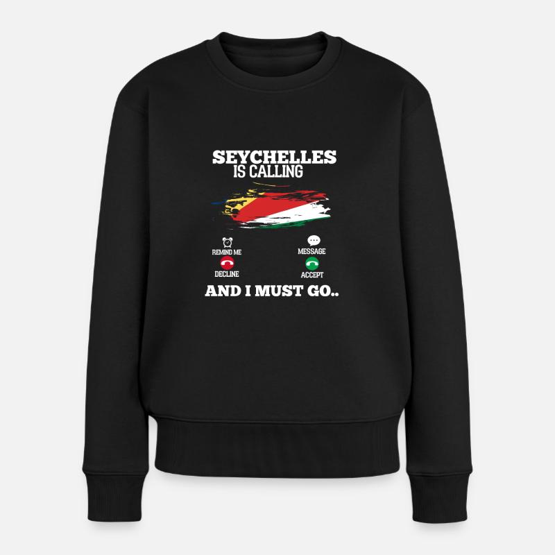 Seychellen - Frauen Premium Bio Pullover - Schwarz