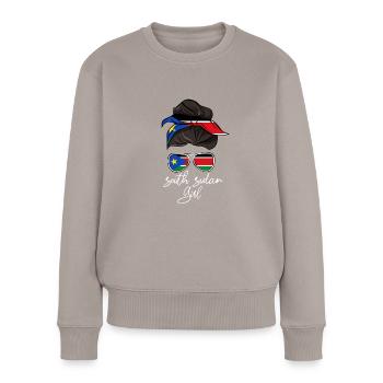 Soudan du Sud - Pull Premium bio Femme - taupe - Devant - Julia (174cm)