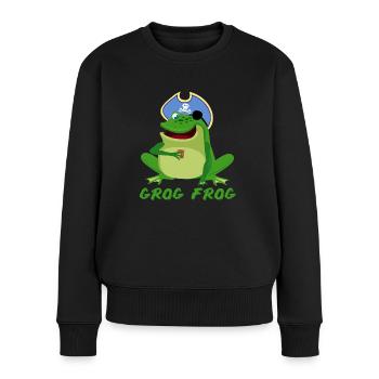Frog drinks grog frogs - Women's Premium Organic Jumper - black - Front - Julia (174cm)