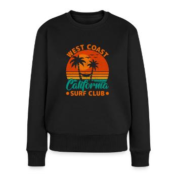 Côte Ouest Californie Surf Beach Palm Trees États-Unis - Pull Premium bio Femme - noir - Devant - Julia (174cm)