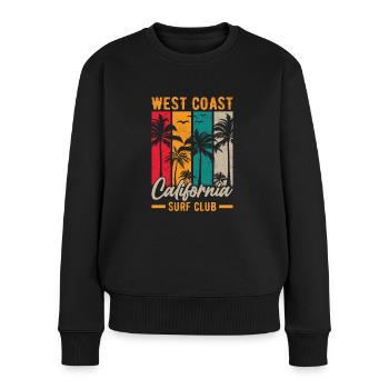 Côte Ouest Californie Surf Beach Palm Trees États-Unis - Pull Premium bio Femme - noir - Devant - Julia (174cm)