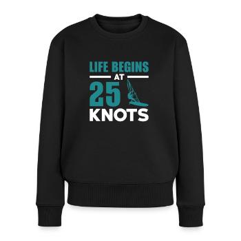 Windsurfen Surfer Wellenreiten Knoten Ozean - Frauen Premium Bio Pullover - Schwarz - Vorne - Julia (174cm)