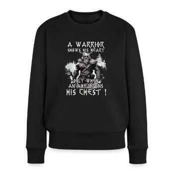 Nordische Mythologie Wikinger Krieger Kriegerkult - Frauen Premium Bio Pullover - Schwarz - Vorne - Julia (174cm)