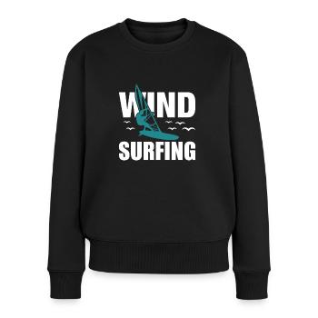 Windsurfing, surfing, water sports, surfers - Women's Premium Organic Jumper - black - Front - Julia (174cm)
