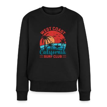 Surf Club Californie West Coast Beach Palm - Pull Premium bio Femme - noir - Devant - Julia (174cm)