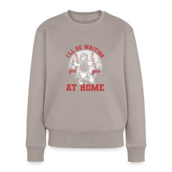 Softball - Frauen Premium Bio Pullover - Taupe - Vorne - Julia (174cm)