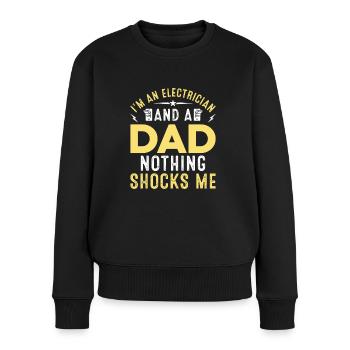 Chemise d’électricien Profession Papa Génie électrique - Pull Premium bio Femme - noir - Devant - Julia (174cm)