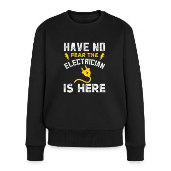 Électricien, Maître électricien, Artisan, Profession : Électricité - Pull Premium bio Femme - noir - Devant - Julia (174cm)