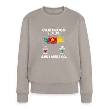 Cameroon - Women's Premium Organic Jumper - taupe - Front - Julia (174cm)