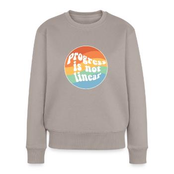 Progress Is Not Linear Paraprofessional Sped - Frauen Premium Bio Pullover - Taupe - Vorne - Julia (174cm)