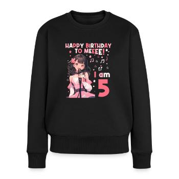Anime Mandga K-Pop KPop Mädchen 5. Geburtstag - Frauen Premium Bio Pullover - Schwarz - Vorne - Julia (174cm)
