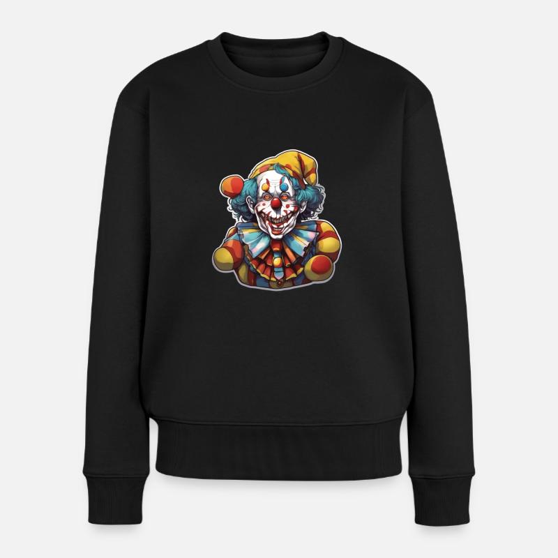 Clown - Frauen Premium Bio Pullover - Schwarz