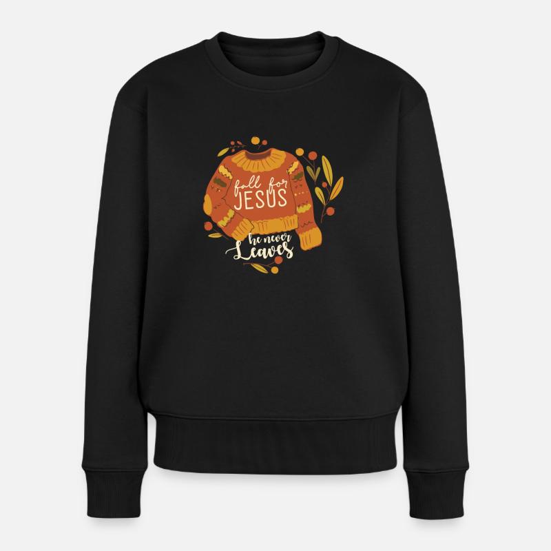 Fall for Jesus Believer Religious Christian - Frauen Premium Bio Pullover - Schwarz