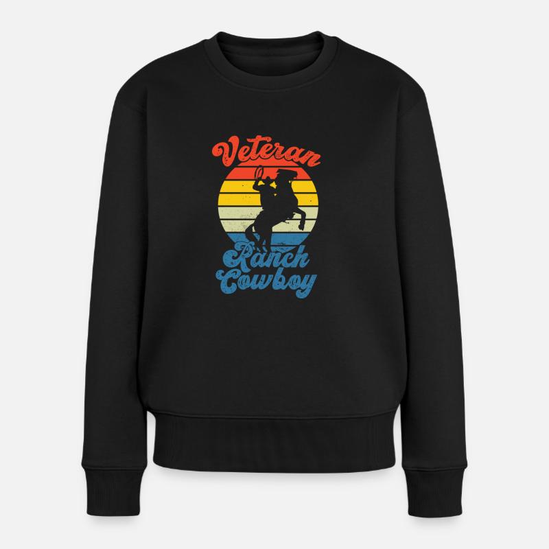 Rodeo Cowboy Ranch Cowboy - Frauen Premium Bio Pullover - Schwarz