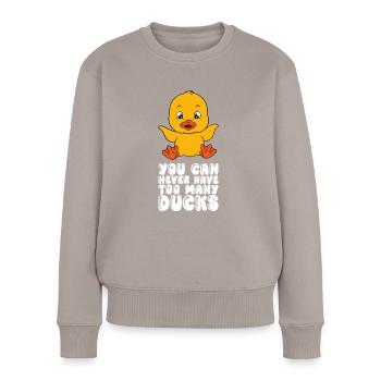 Drôle de canard Canards mignons - Pull Premium bio Femme - taupe - Devant - Julia (174cm)