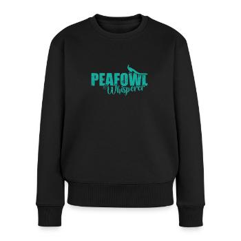 Peafowl Whisperer Bird Plumage Zoo - Women's Premium Organic Jumper - black - Front - Julia (174cm)