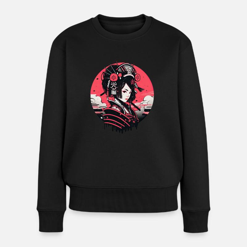 Asien 80er Japanischer Retro Samurais Samurai - Frauen Premium Bio Pullover - Schwarz