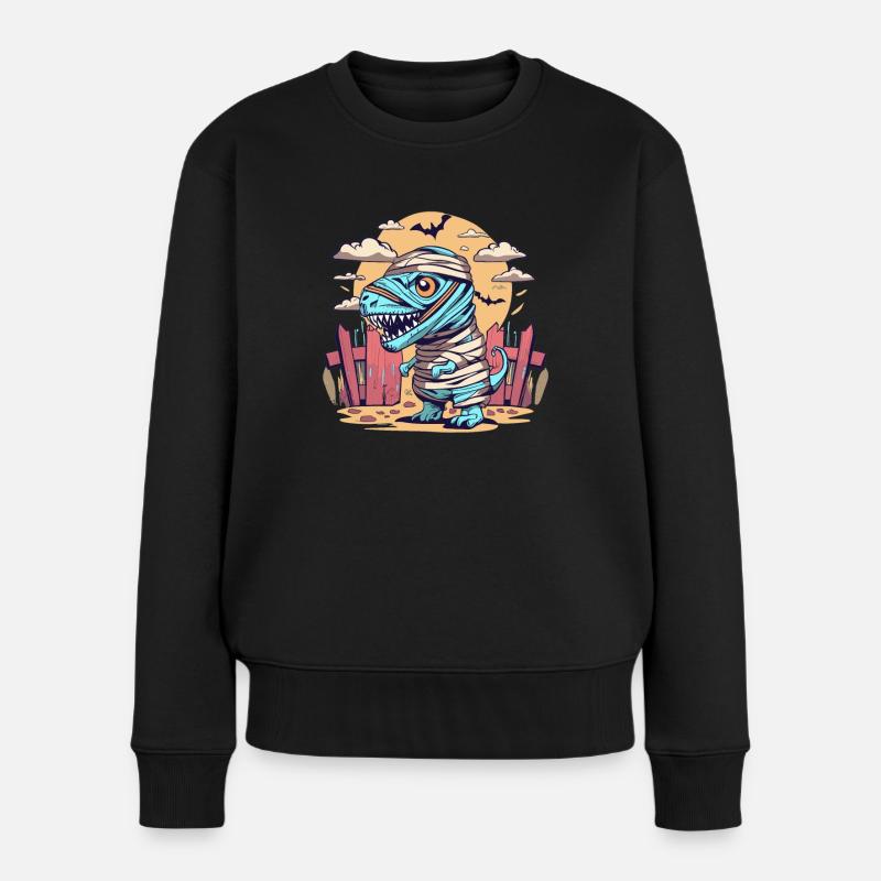 Tyrannosaurus Trex Halloween - Frauen Premium Bio Pullover - Schwarz