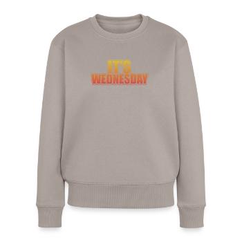 Grunge Mittwoch Vintage Witz Distressed Prankster - Frauen Premium Bio Pullover - Taupe - Vorne - Julia (174cm)