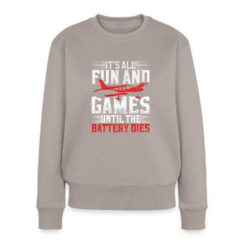 Model Airplane Model Airplane - Women's Premium Organic Jumper - taupe - Front - Julia (174cm)