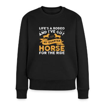 American Quarter Horse Equestrian Horse Lover Hors - Pull Premium bio Femme - noir - Devant - Julia (174cm)