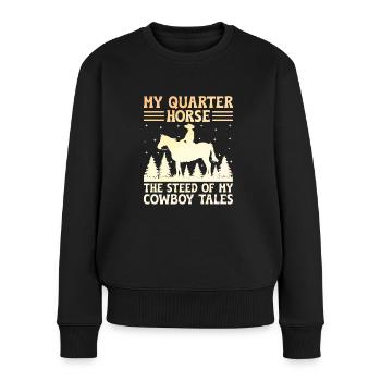 American Quarter Horse Equestrian Horse Lover Hors - Pull Premium bio Femme - noir - Devant - Julia (174cm)