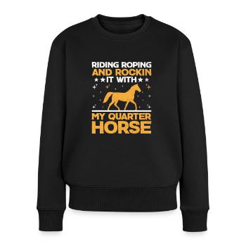 American Quarter Horse Equestrian Horse Lover Hors - Pull Premium bio Femme - noir - Devant - Julia (174cm)
