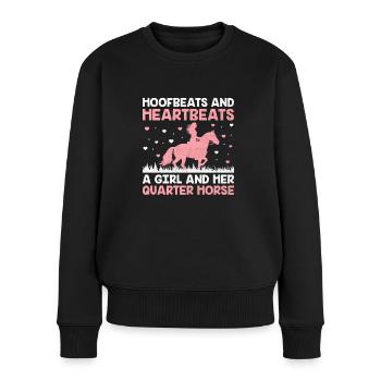 American Quarter Horse Equestrian Horse Lover Hors - Pull Premium bio Femme - noir - Devant - Julia (174cm)