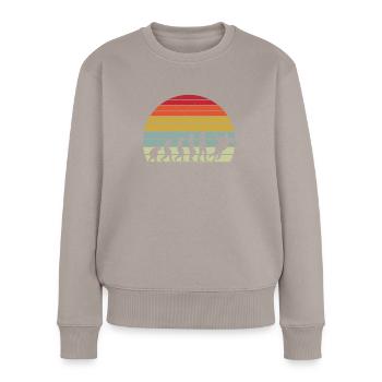 Retro Eistanzen Evolution Design - Frauen Premium Bio Pullover - Taupe - Vorne - Julia (174cm)