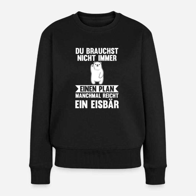 Eisbär Eisbären - Frauen Premium Bio Pullover - Schwarz