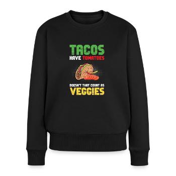 Tacos Tomatoes Counts Végétarien Nachos Burritos - Pull Premium bio Femme - noir - Devant - Julia (174cm)