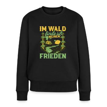 Naturliebhaber Förster Natur Waldliebhaber Wälder - Frauen Premium Bio Pullover - Schwarz - Vorne - Julia (174cm)