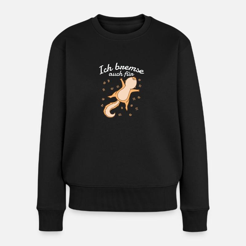Ich bremse auch für Tiere Eichhörnchen - Frauen Premium Bio Pullover - Schwarz